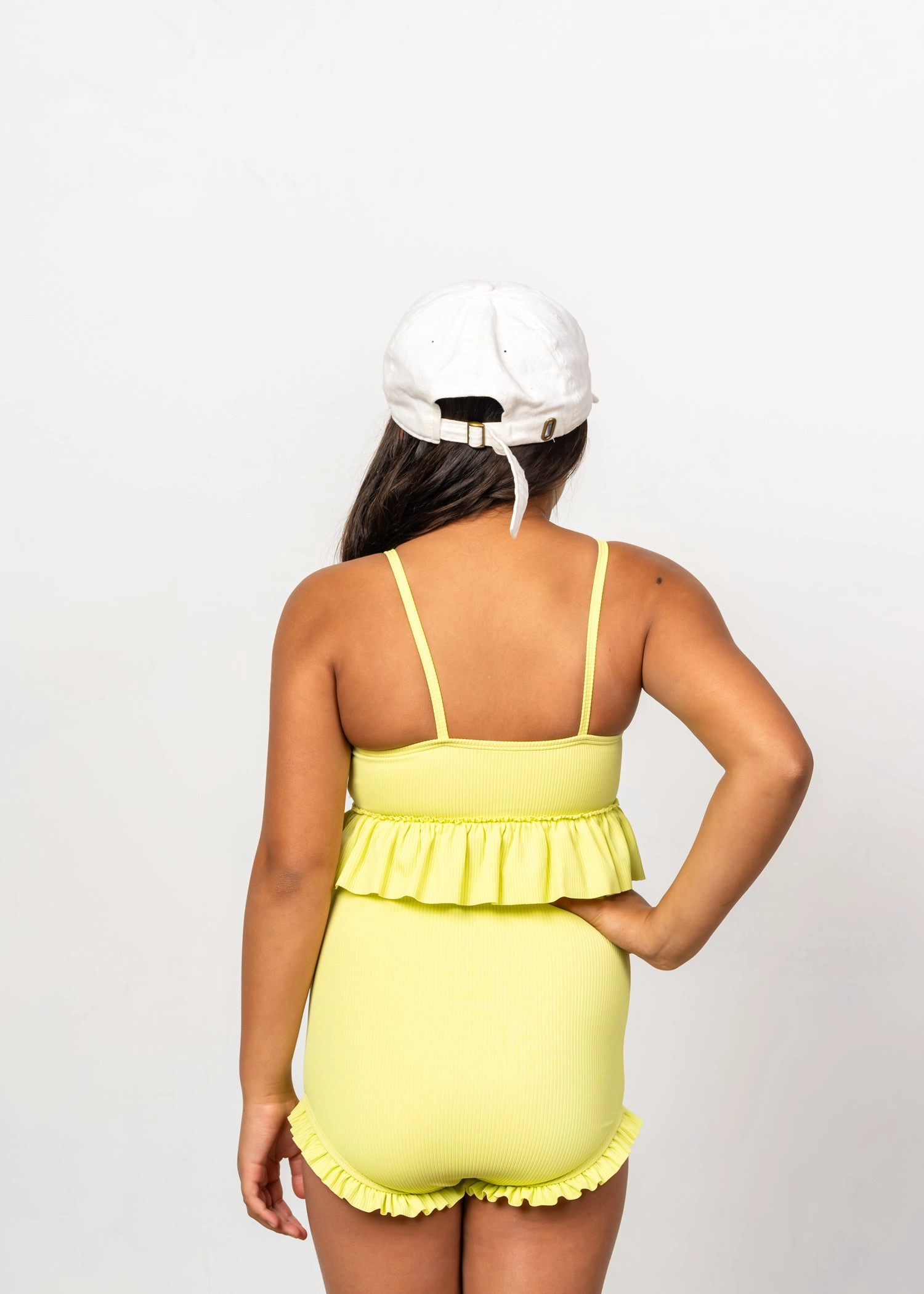 Ribbed Limelight | Youth Peplum Top