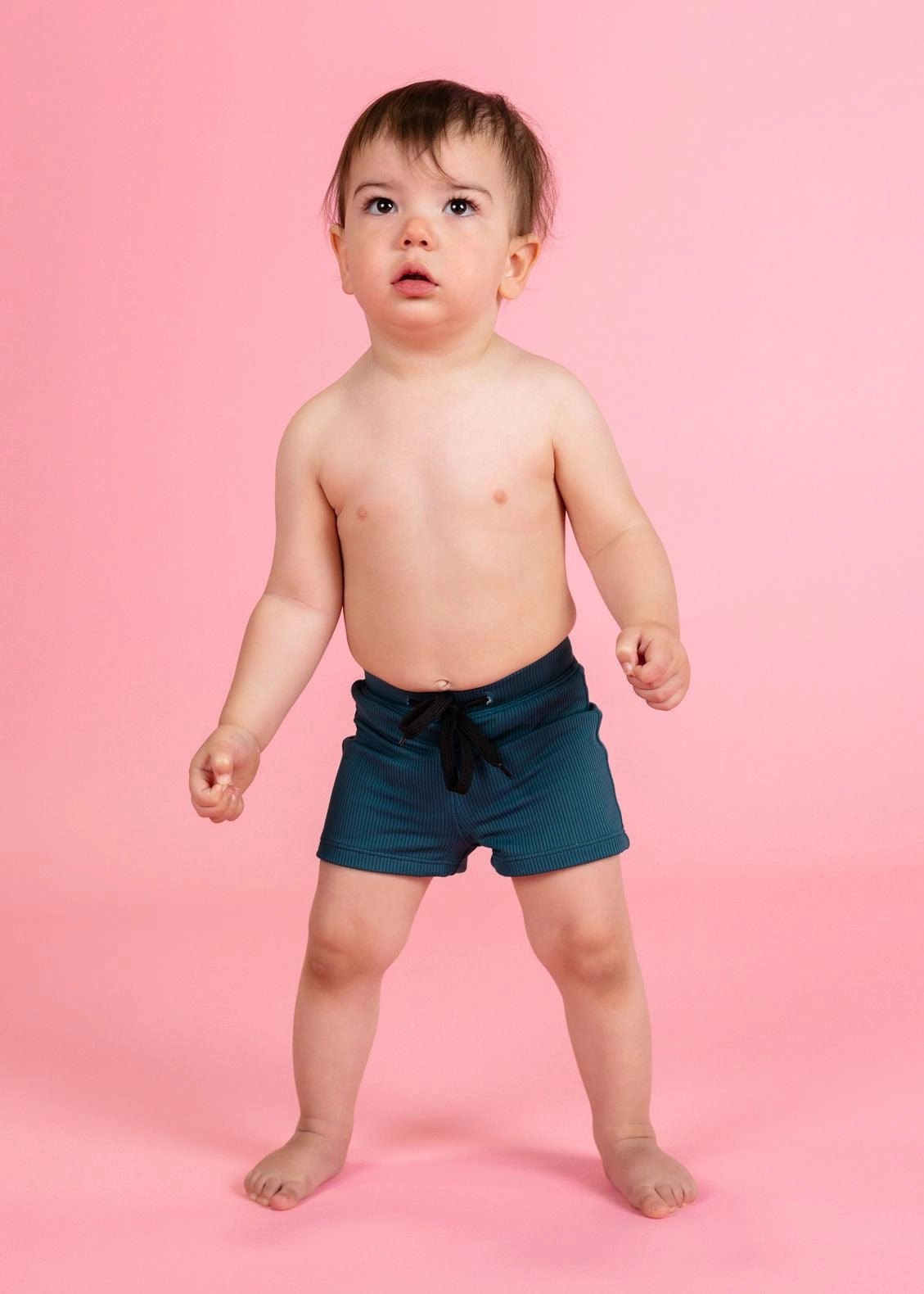 Ribbed Midnight Teal | Baby Euro Shorts