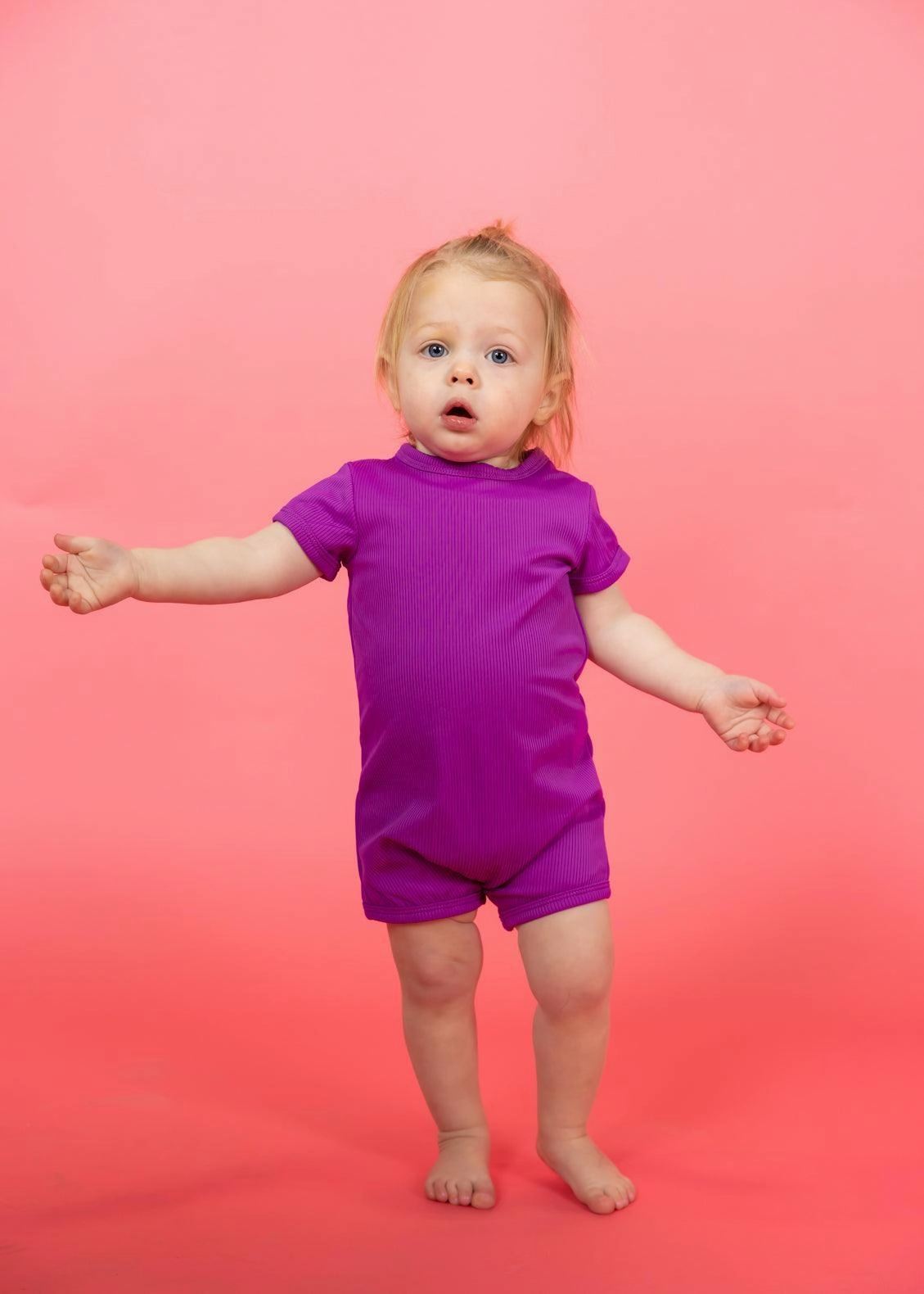 Ribbed Purple | Baby Shorties Rashguard (Unisex) boys summer swimwear, boys rash guard swim sets