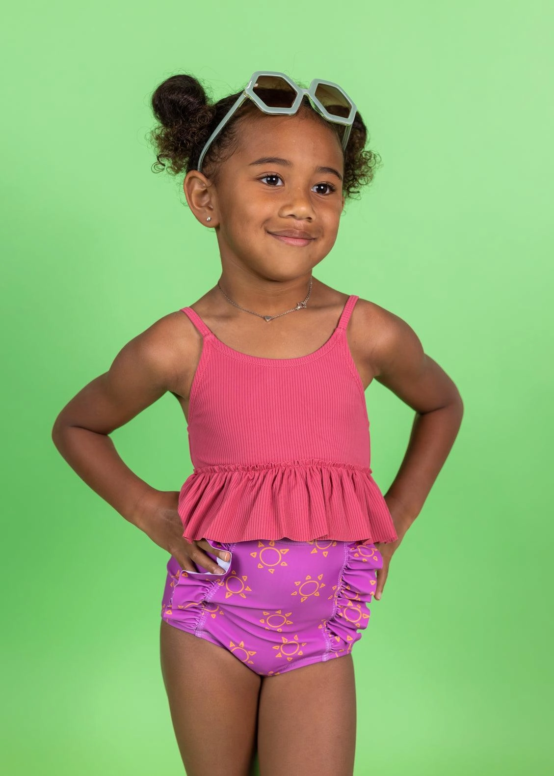 Ribbed Roseate | Mini Peplum Top cute girls swimsuits, stylish swimwear for girls