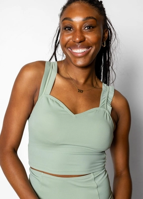 Ribbed Sage | Ripple Top tankini swim tops, adjustable bikini tops