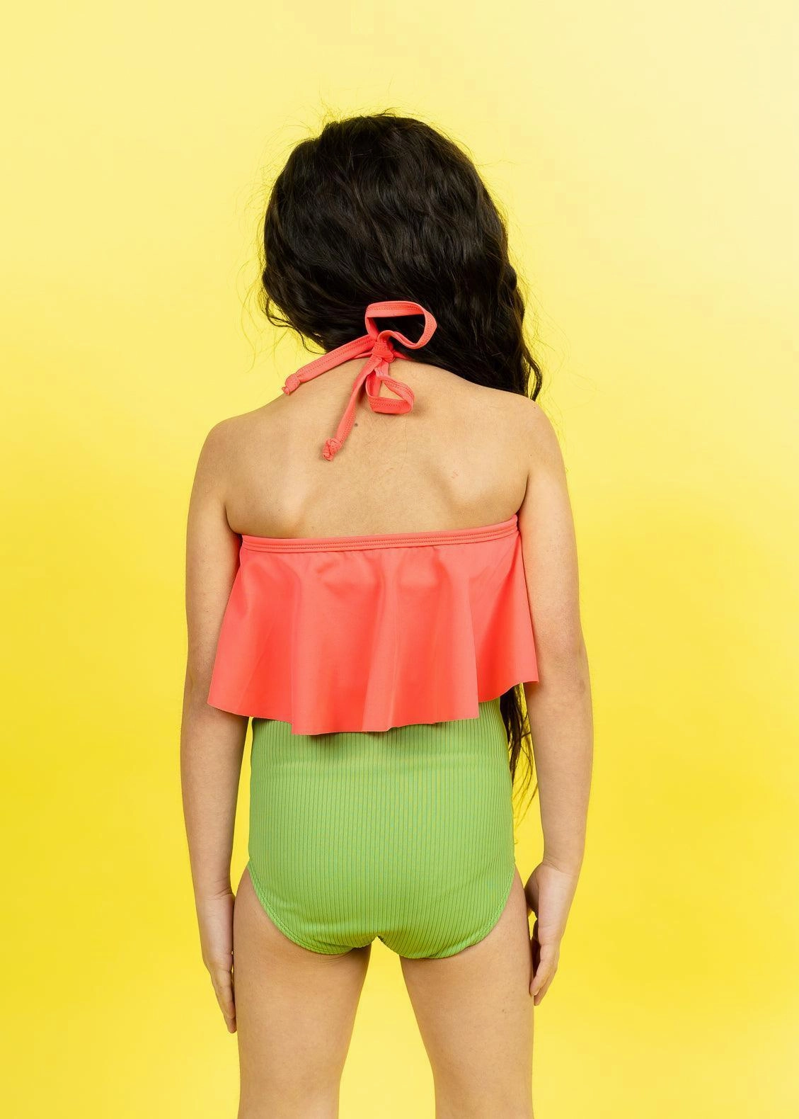 Ribbed Spring Green | Mini High-Waisted Bottoms