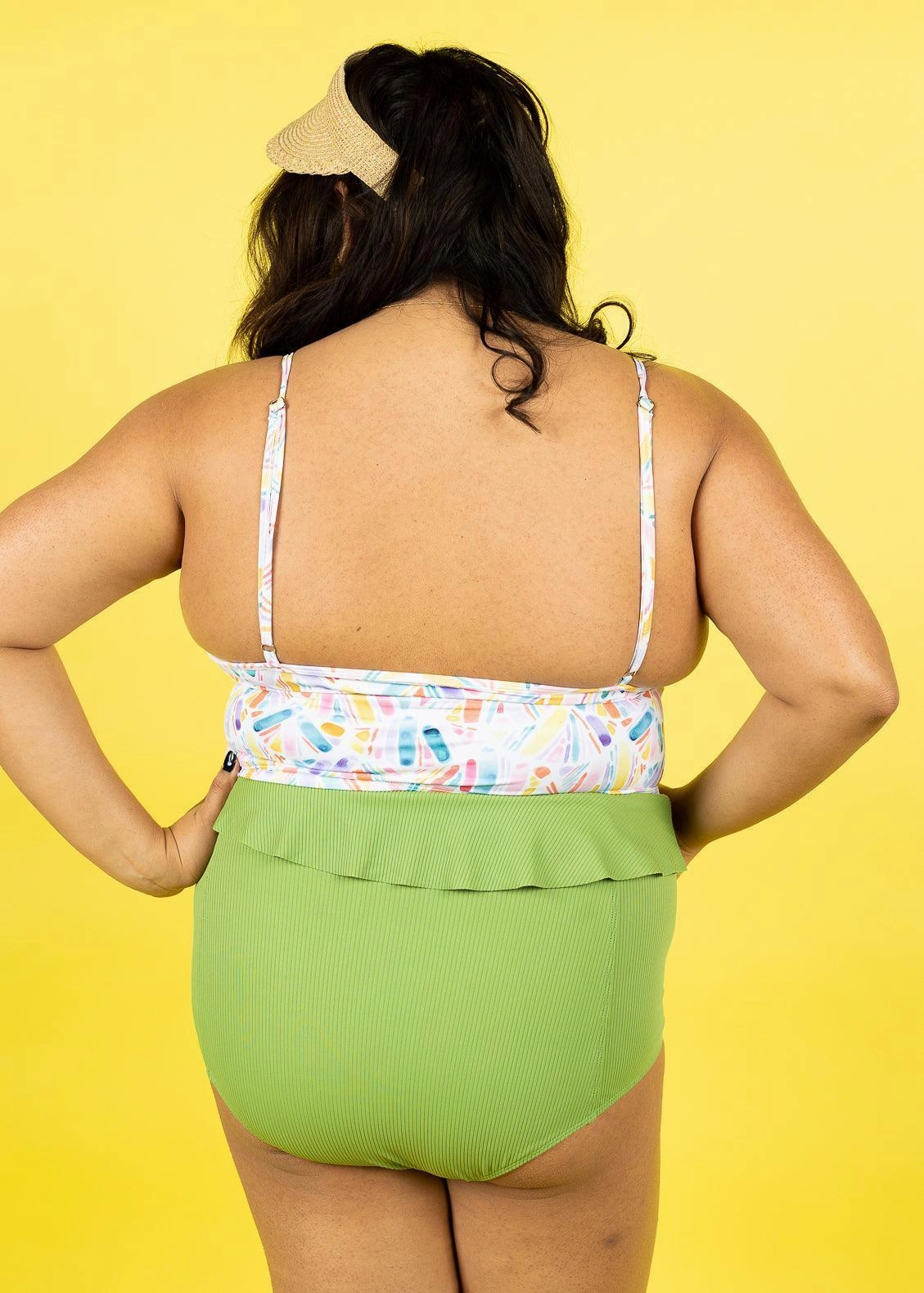 Ribbed Spring Green | Peplum Bottoms
