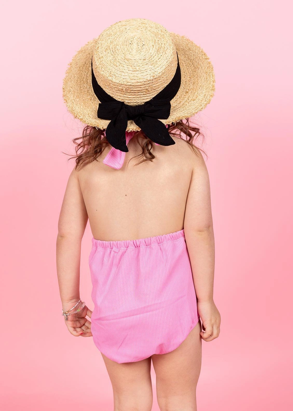 Ribbed Sweet Pink | Mini Romper One-Piec