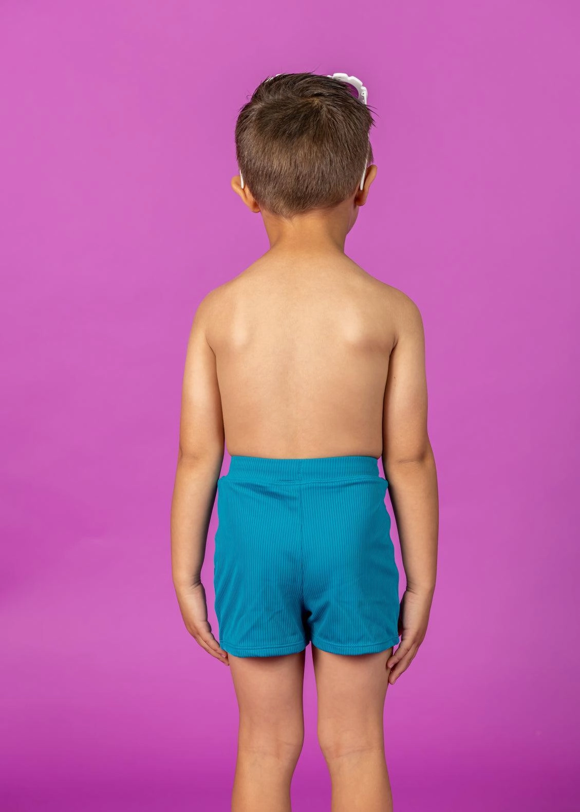 Ribbed Tide Pool Blue | Mini Euro Shorts