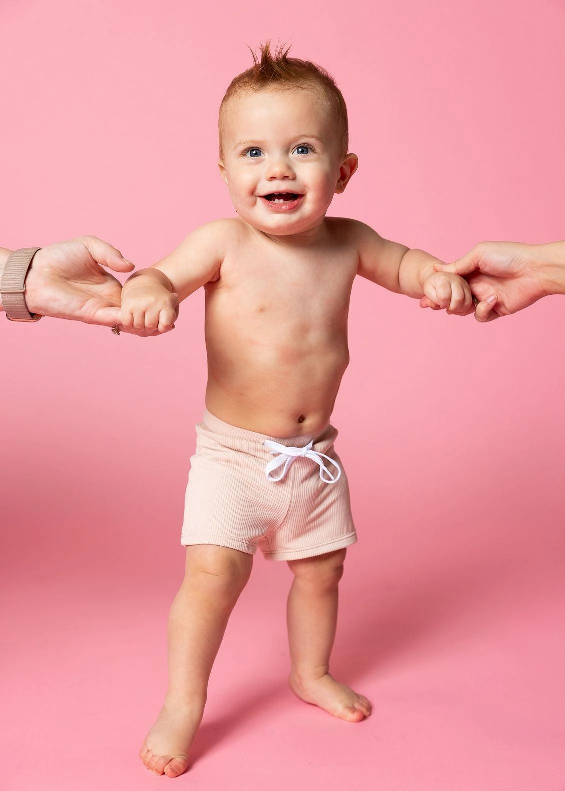 Ribbed Whipped Peach | Baby Euro Shorts