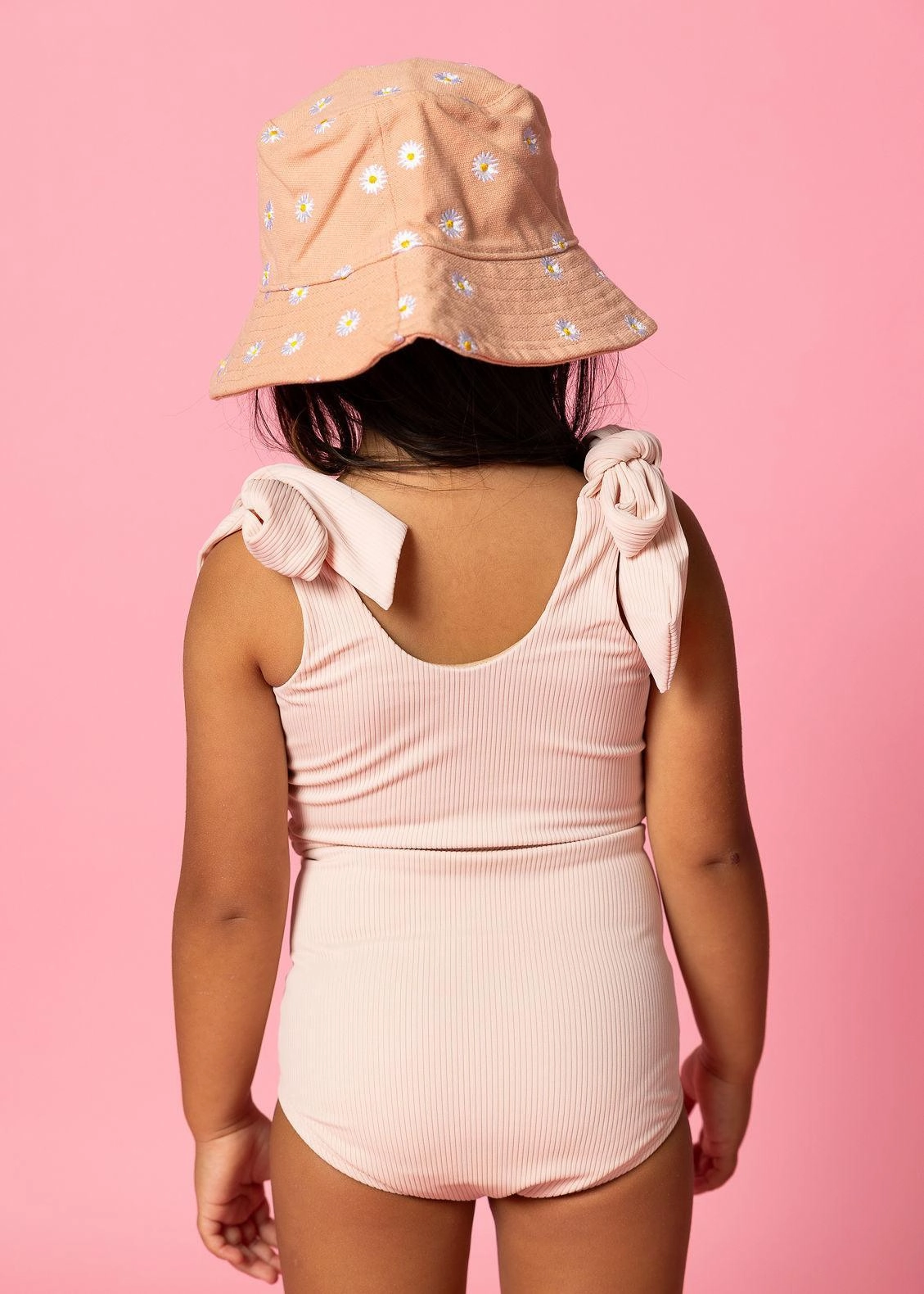 Ribbed Whipped Peach | Mini Down in Front Ruffle Bottoms