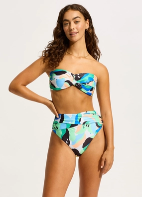 Rio High Waist Wrap Front Bikini Bottom - Jade two-piece bikinis for women, trendy bikinis for beachwear