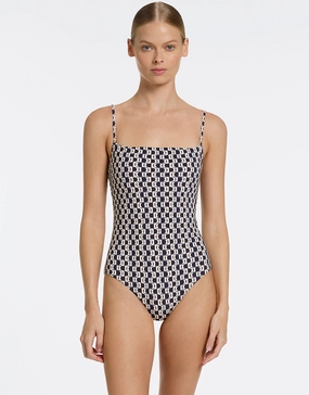 Rio Minimal Tank Swimsuit - Ink womens resort swimwear, flattering one-piece swimsuits