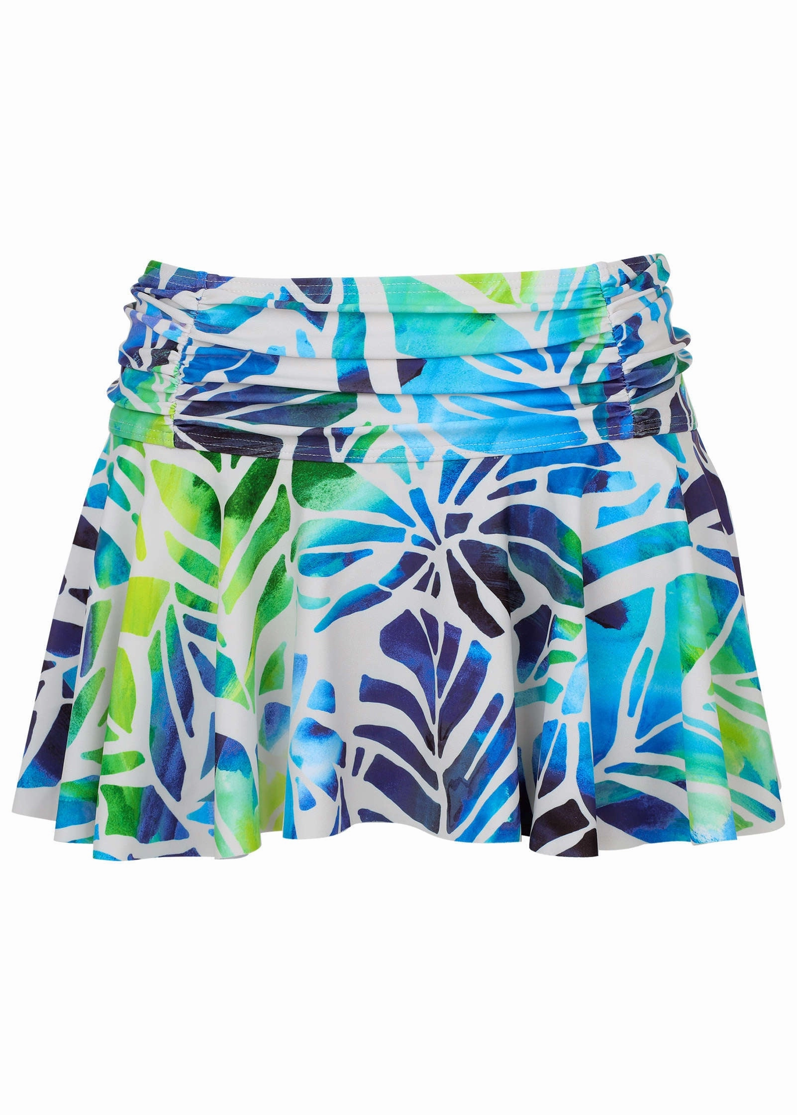 Rio Swim Skirt - Ombre Block Leaves