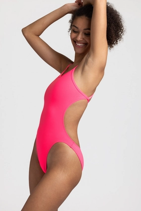 Roselyn One Piece Swimsuit - Hot Pink all purpose swimwear, comfortable swimwear for everyone