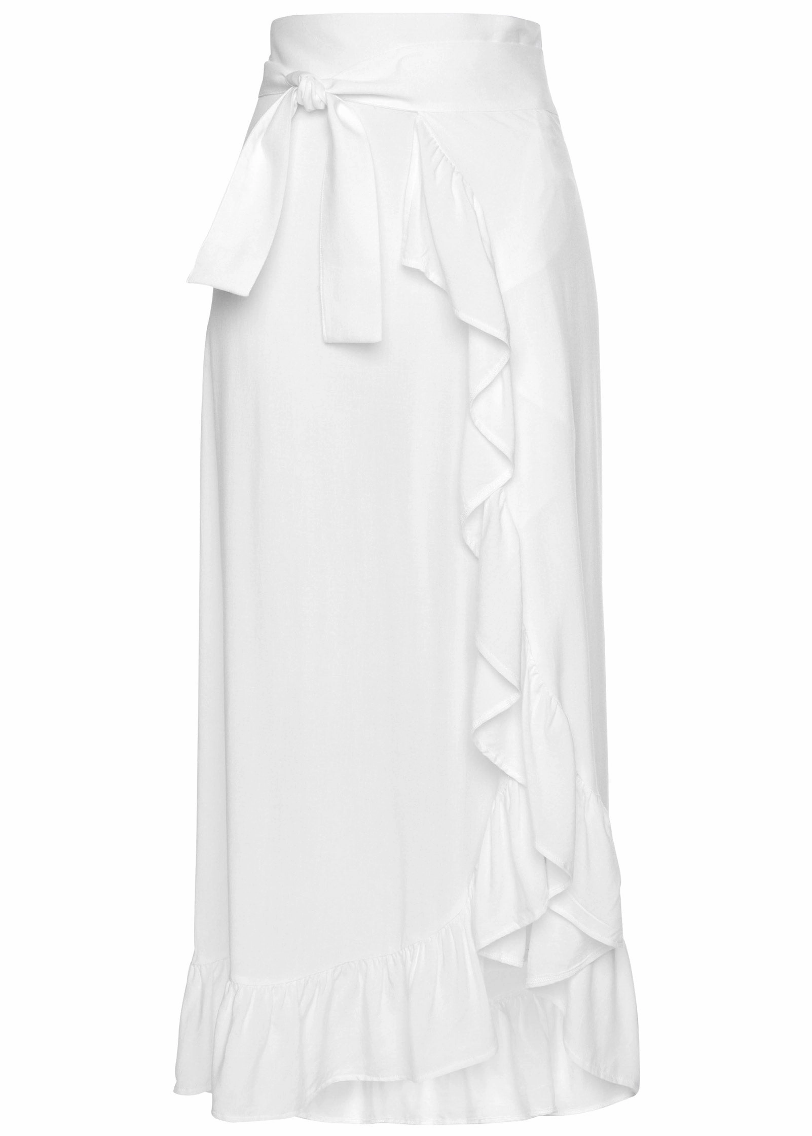Ruffle Cover-Up Skirt - White