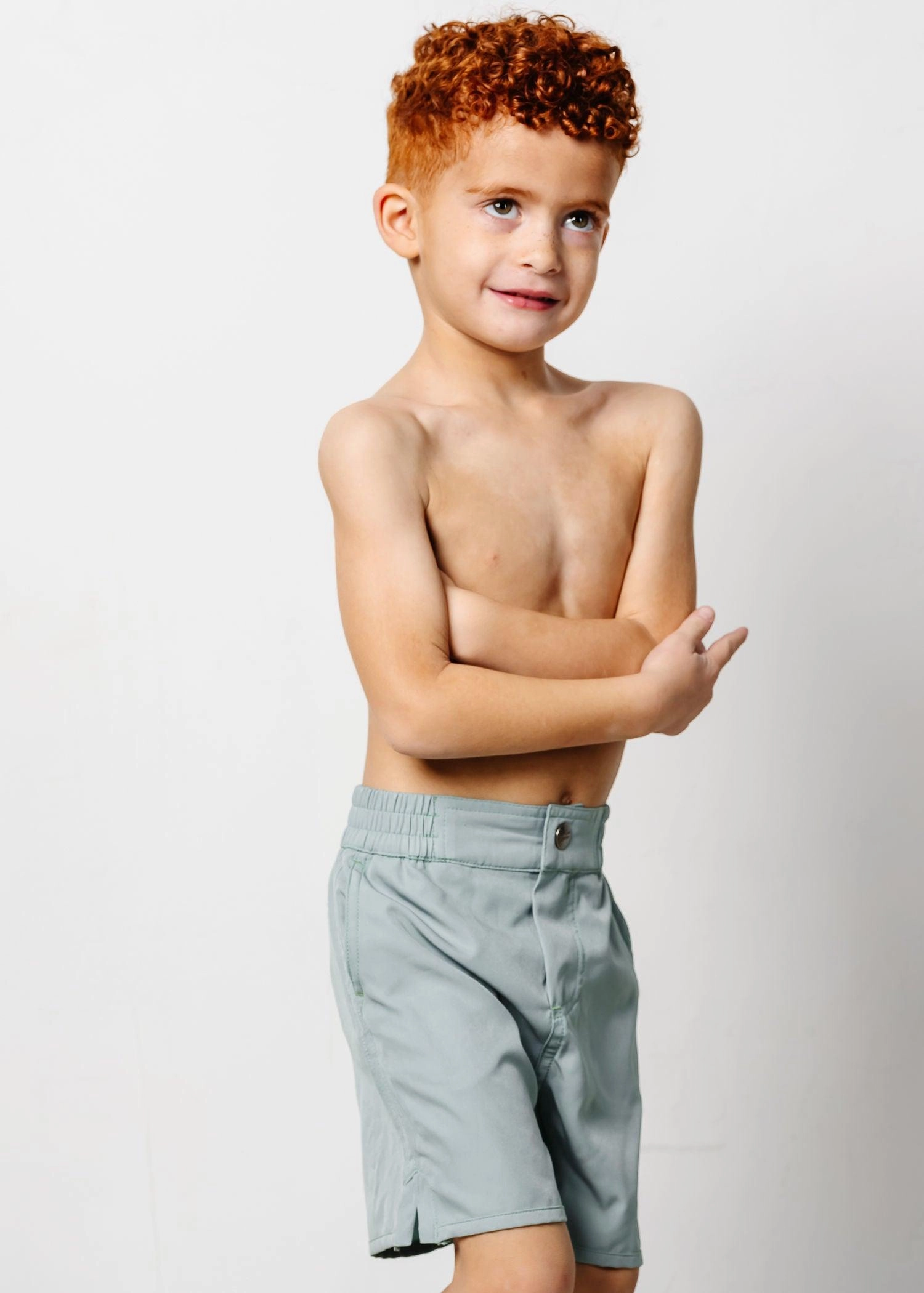 Sage | Mini Boardies boys summer swimwear, boys rash guard swim sets
