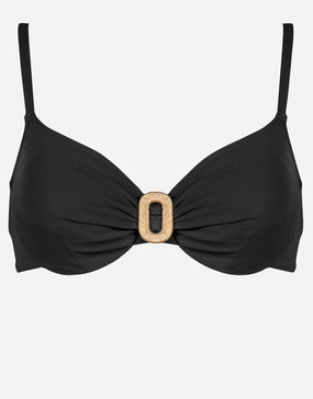 Sailor Luxe Underwired Bikini Top - Black full coverage swim tops, cute bikini tops