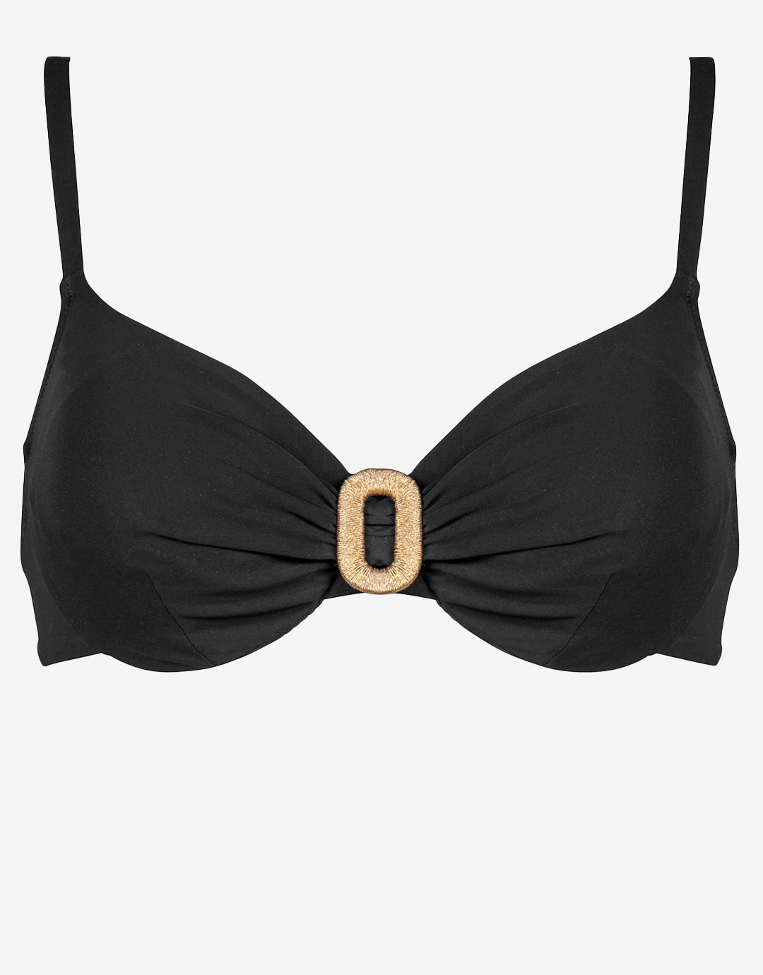 Sailor Luxe Underwired Bikini Top - Black full coverage swim tops, cute bikini tops