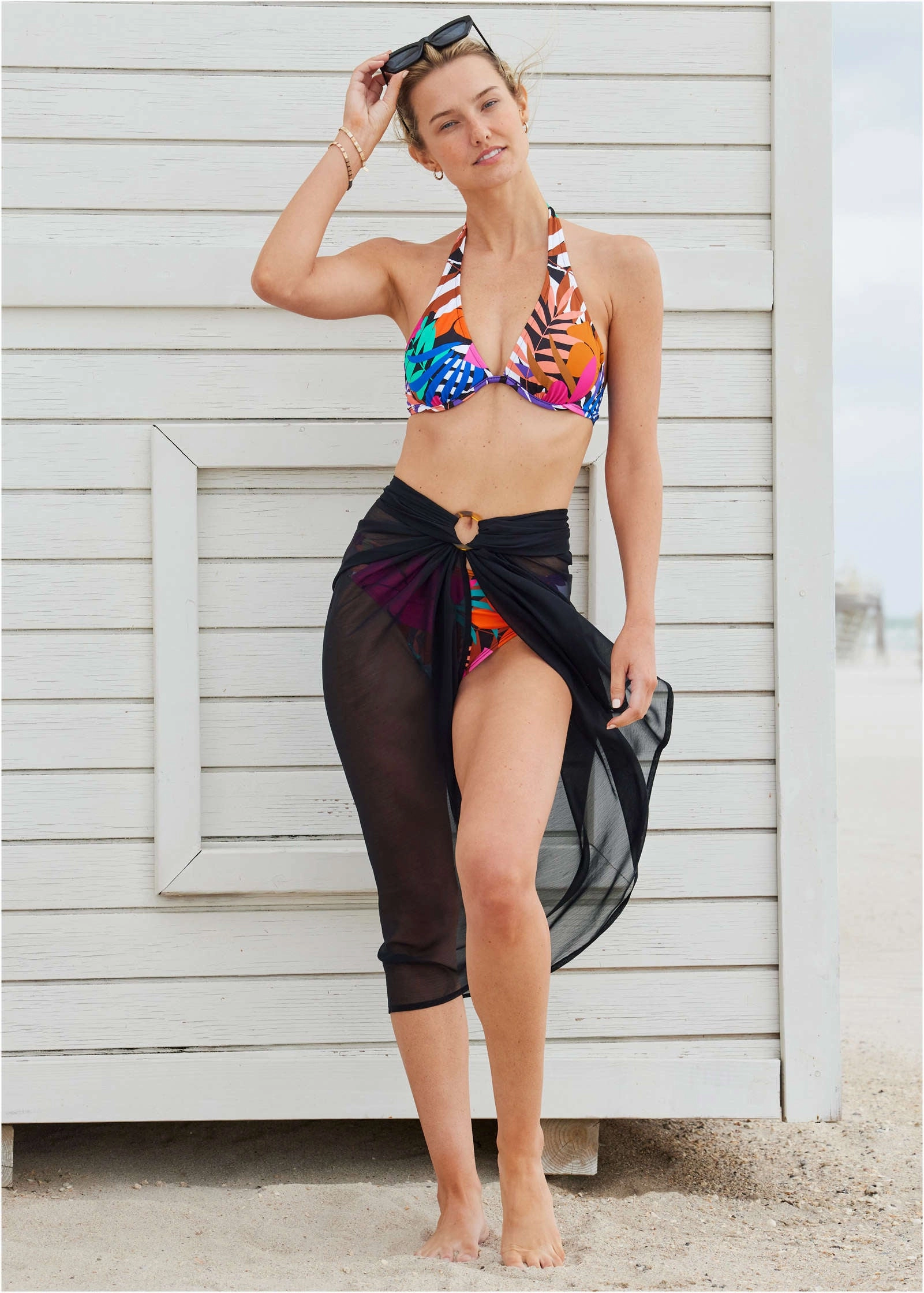 Sarong Cover-Up - Black Beauty swimwear for all body types, comfortable womens beachwear