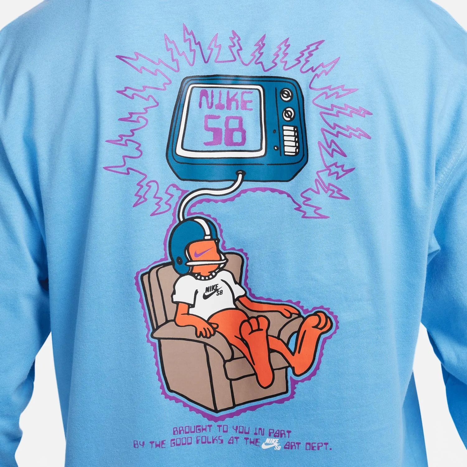 Sb Brainwash Skate Long Sleeve T-Shirt In University Blue
