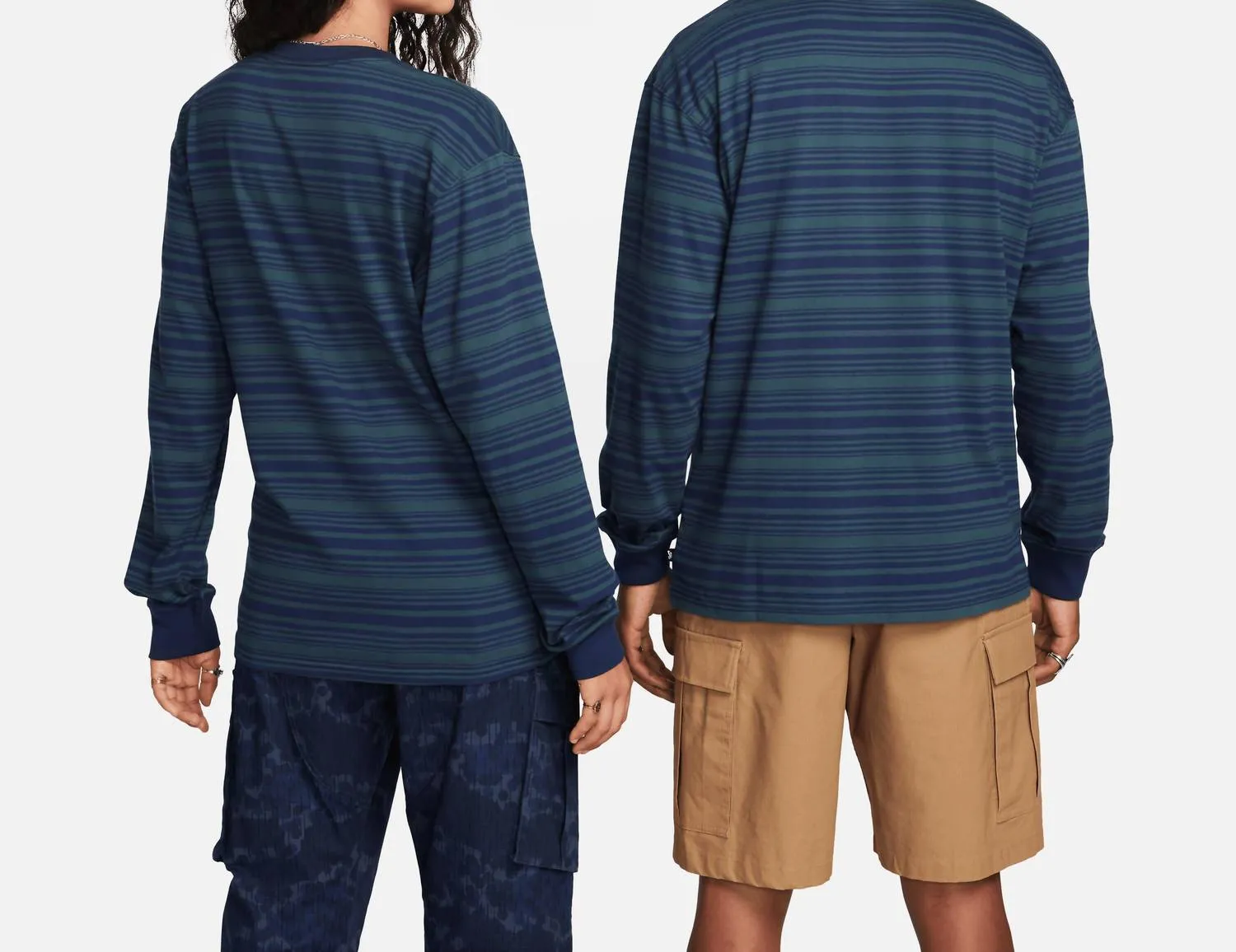 Sb Long Sleeve Striped T-Shirt In Navy Jungle