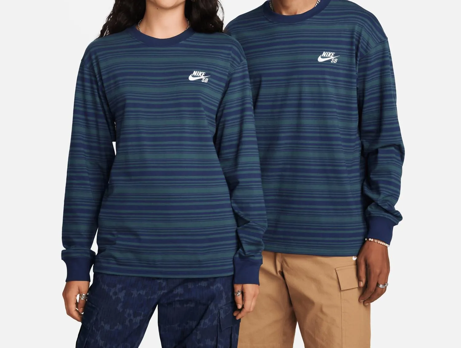 Sb Long Sleeve Striped T-Shirt In Navy Jungle