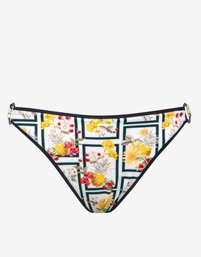 Scenery Bikini Pant - Monochrome Garden adjustable swim bottoms women, flattering bikini bottoms