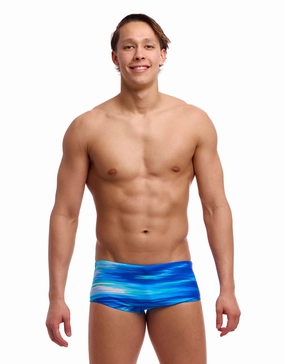 Sea Breeze Sidewinder Swim Trunks - Blue funky trunks swim shorts, mens funky trunks swimwear