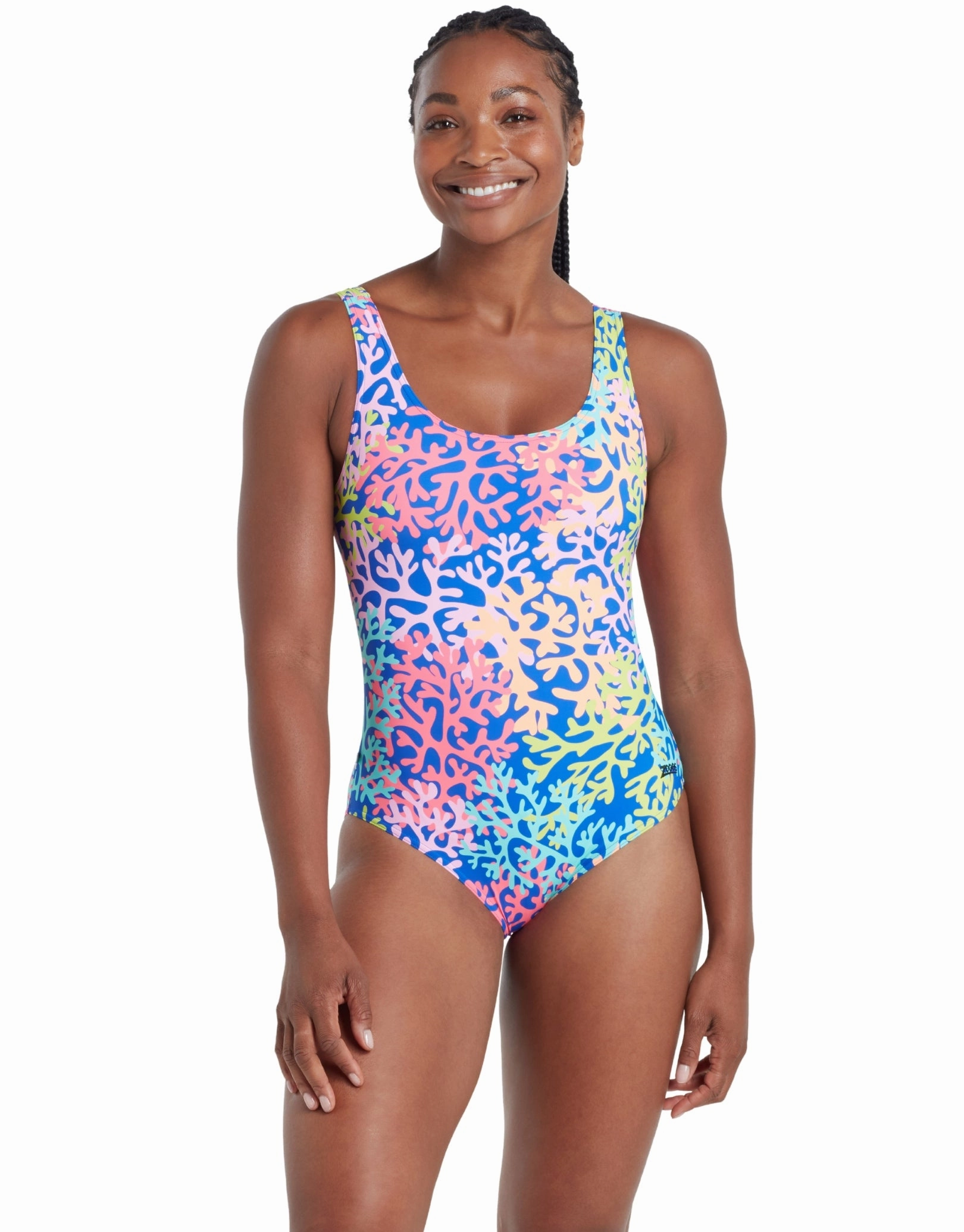 Sea Change Thermal Ecofeel Scoopback Swimsuit - Blue/Multi