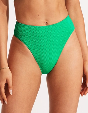 Sea Dive High Rise Bikini Pant - Jade swim shorts for women, stretch fit swim bottoms