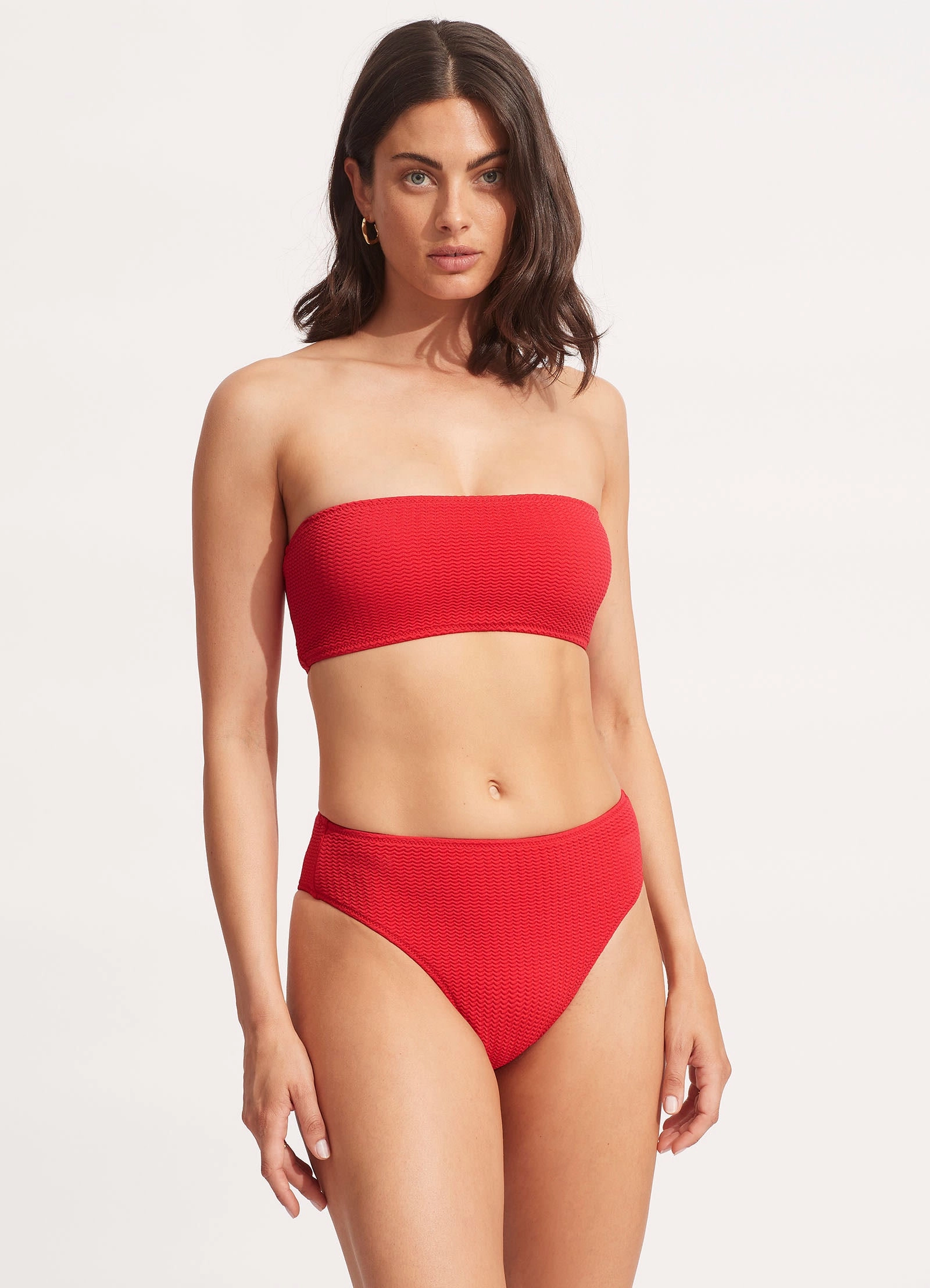 Sea Dive High Rise Pant - Chilli Red modern womens swimwear, one piece swimsuits women