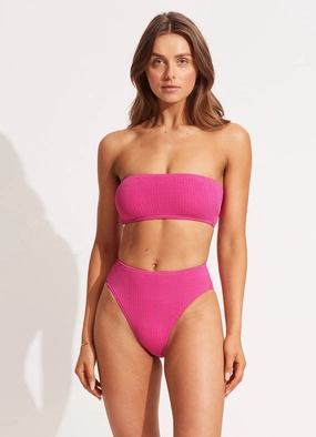Sea Dive High Rise Pant - Fuchsia Rose high waist bikinis women, cheeky cut bikinis for women