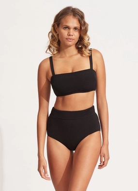 Sea Dive High Waisted Pant - Black high waist bikinis women, cheeky cut bikinis for women