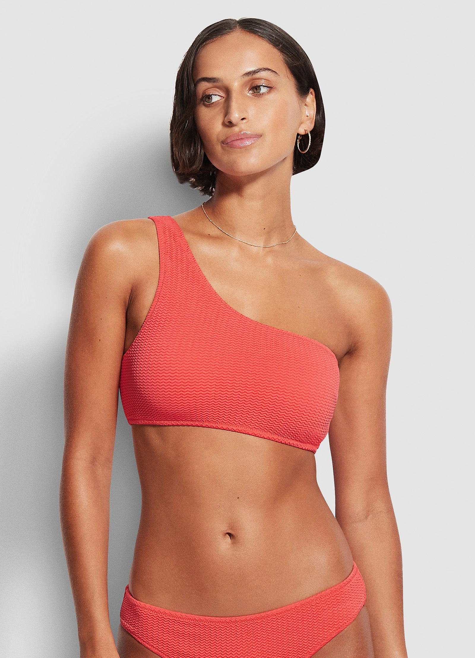 Sea Dive One Shoulder Top - FiestaCoral
