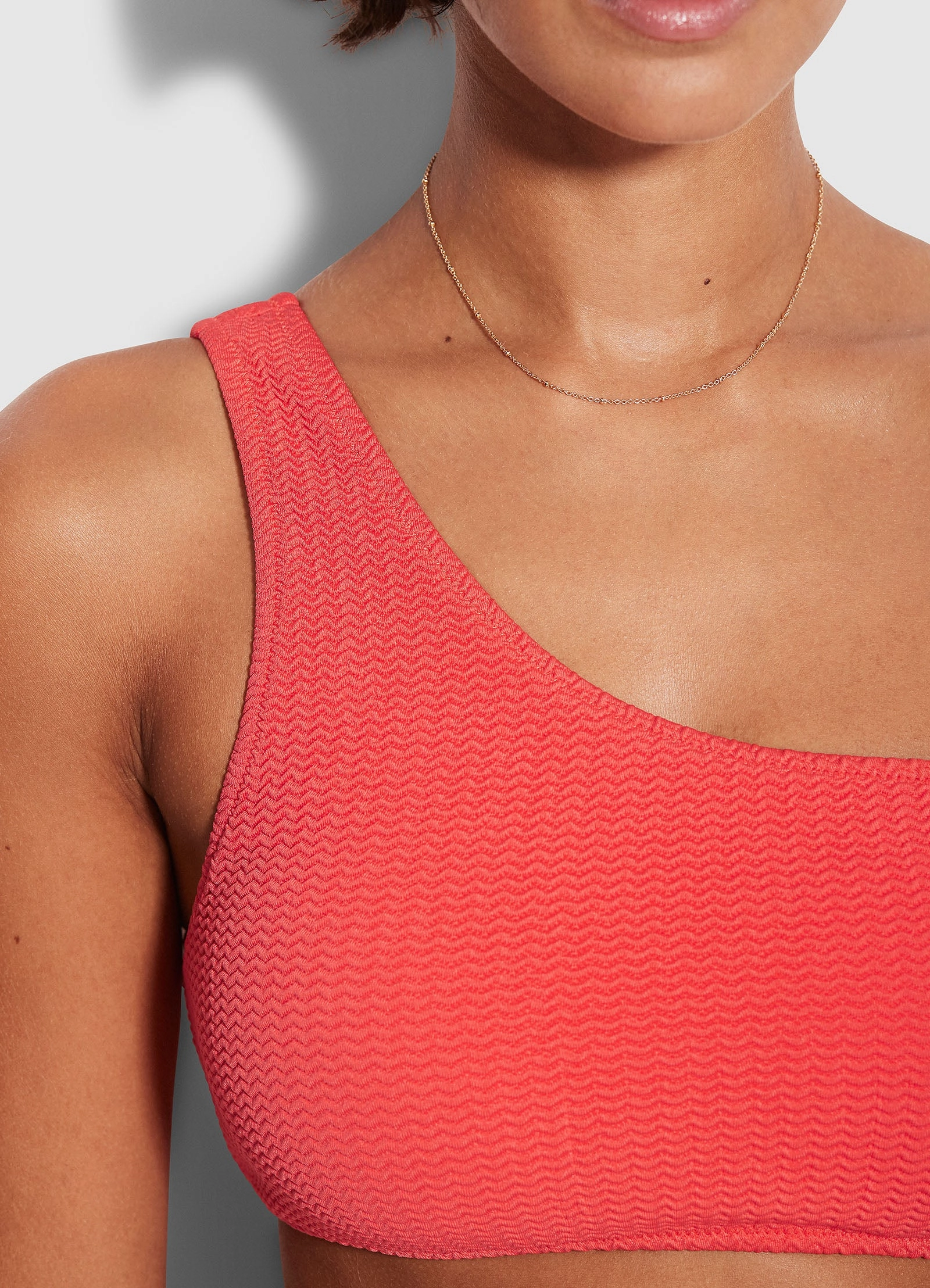 Sea Dive One Shoulder Top - FiestaCoral