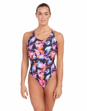 Sea Flowers Actionback Swimsuit - Black/Multi zoggs swimwear for women, zoggs goggles and swimsuits