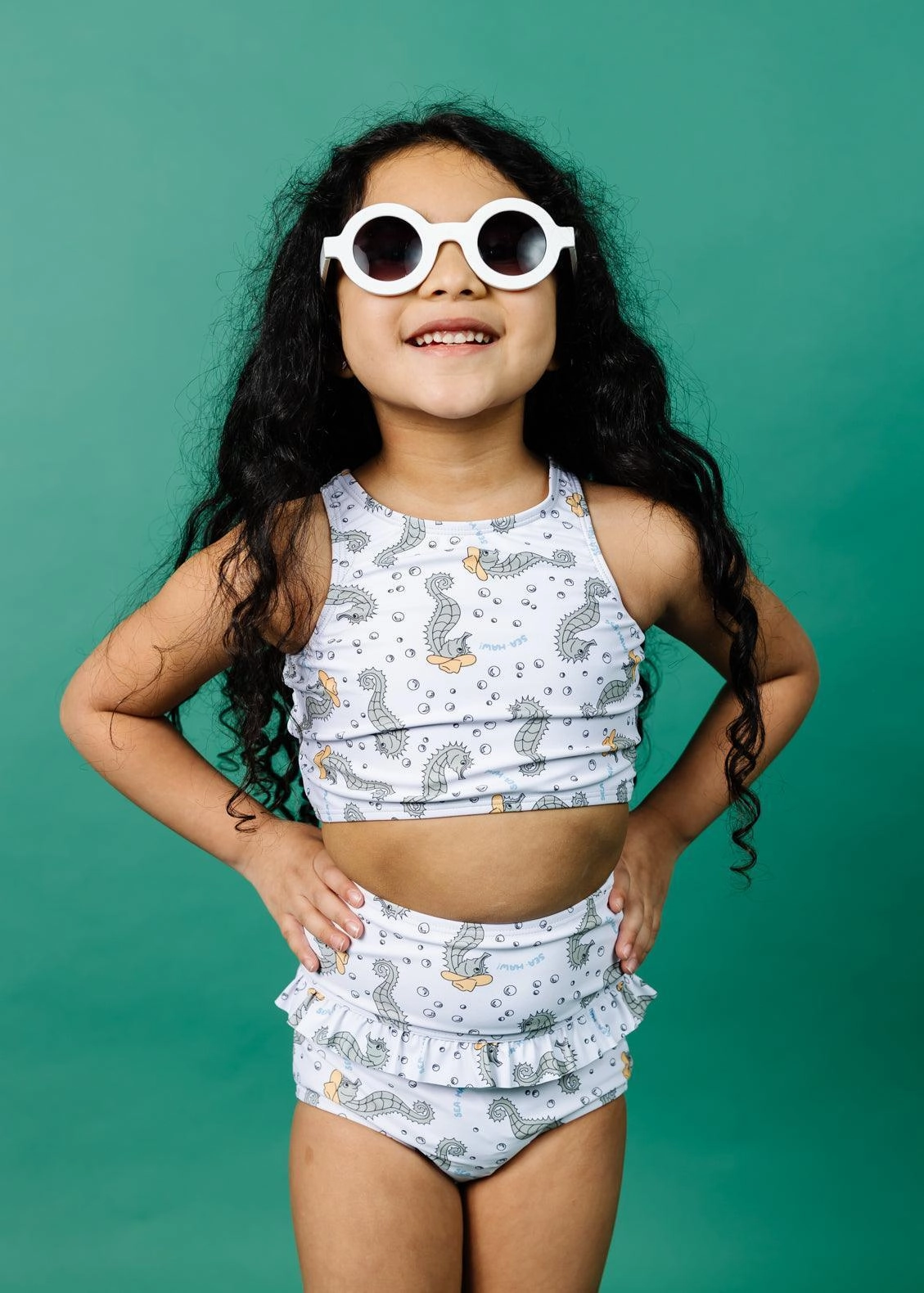 Sea-Haw | Mini Mid-Ruffle Bottoms toddler girl swimwear, summer swimwear for girls