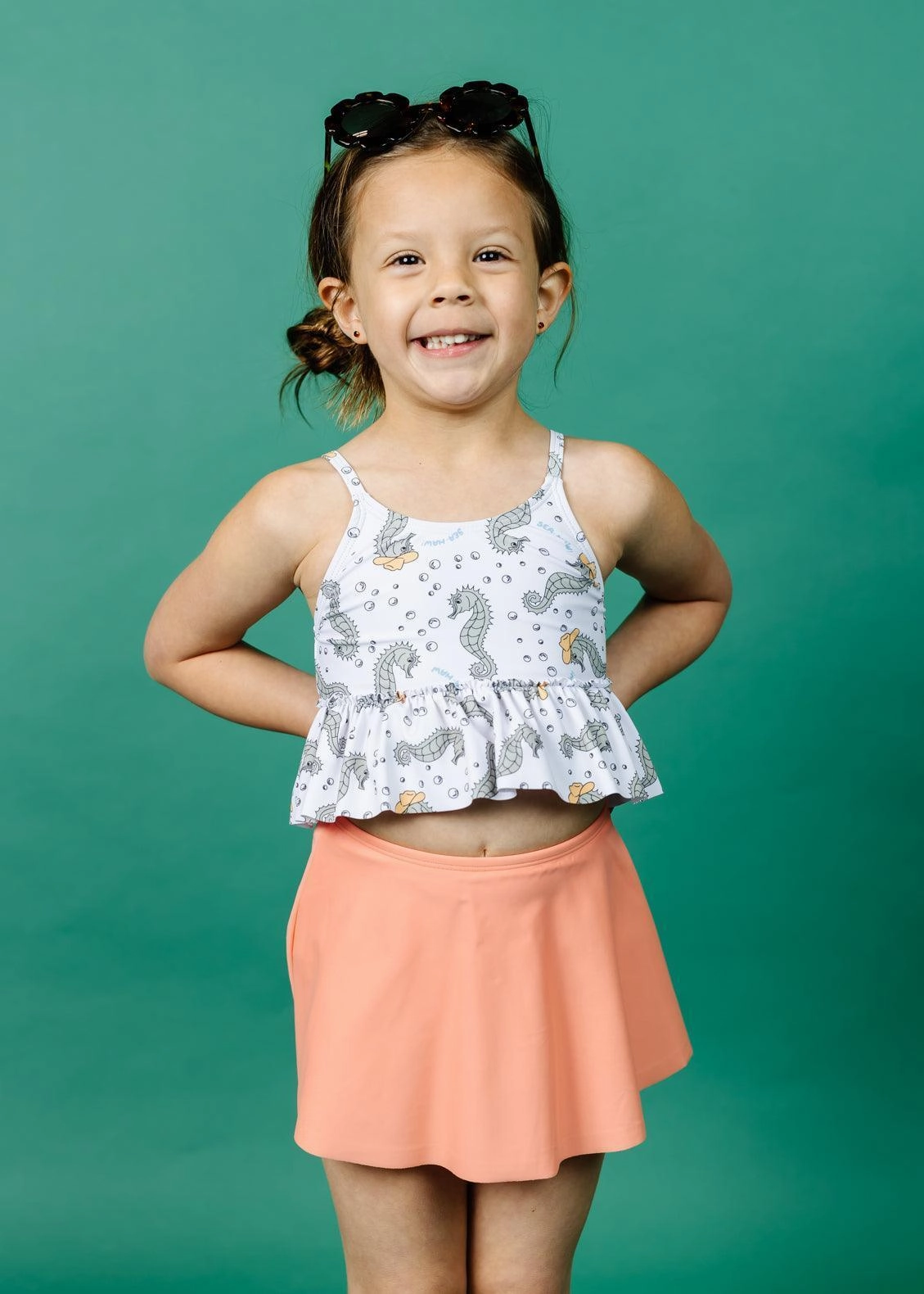 Sea-Haw | Mini Peplum Top toddler girl swimwear, summer swimwear for girls