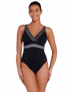 Seafarer Square Back Swimsuit - Black/Grey zoggs swimwear for women, zoggs goggles and swimsuits
