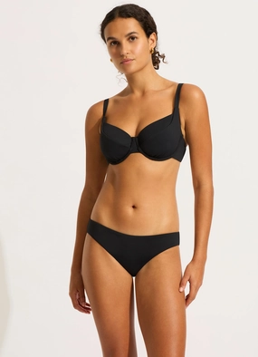 Seafolly Collective DD Cup Underwire Bikini Top - Black modern womens swimwear, one piece swimsuits women
