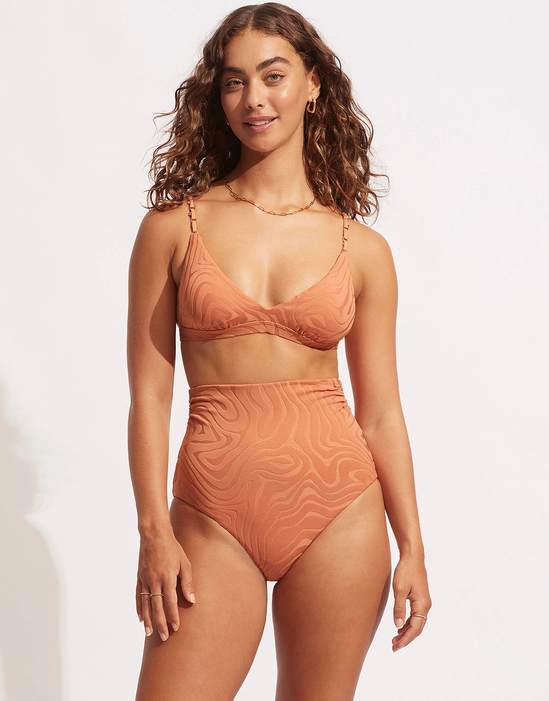 Second Wave High Waist Bikini Pant - Copper Tan