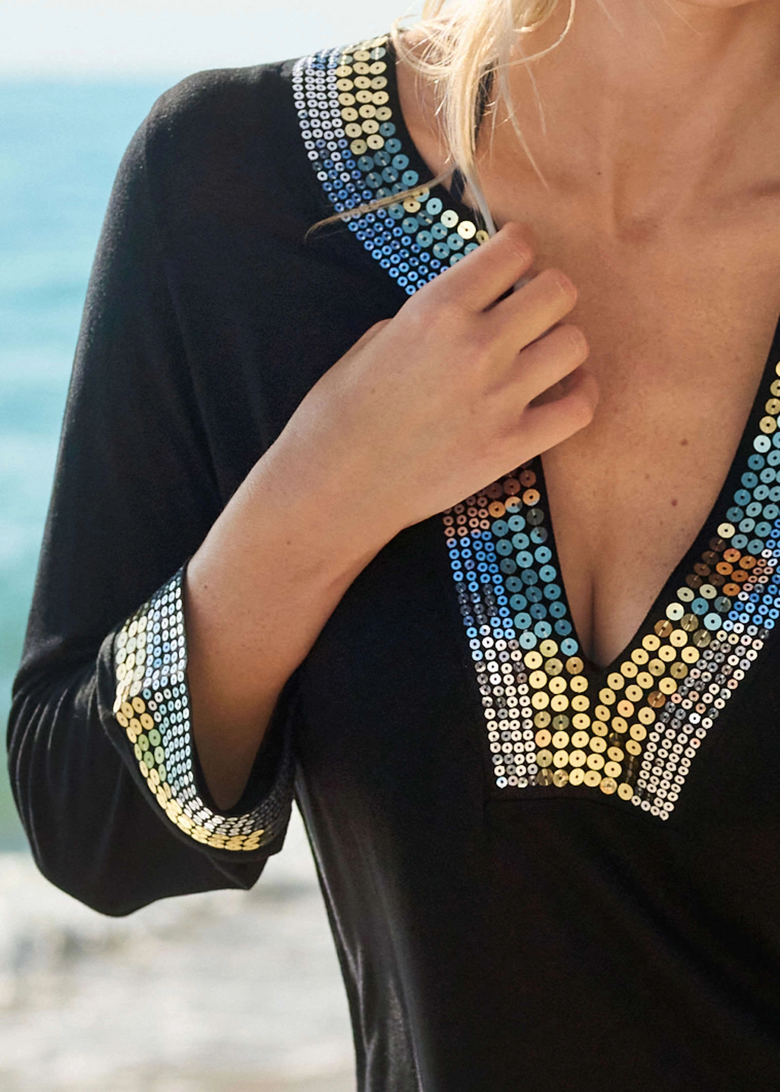 Sequin Cover-Up Dress - Black Beauty