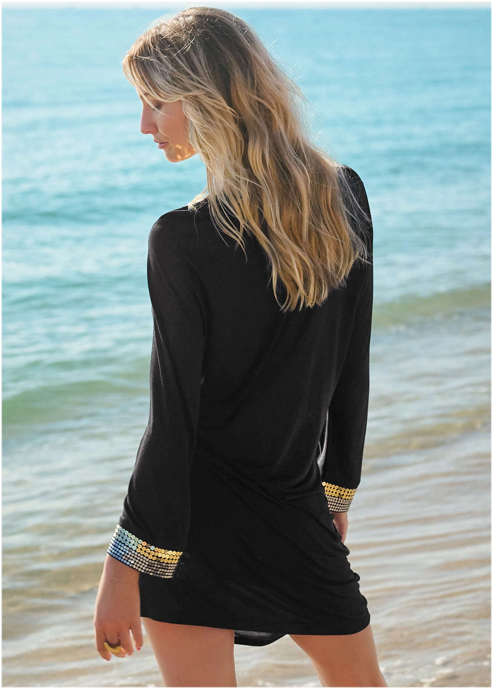 Sequin Cover-Up Dress - Black Beauty