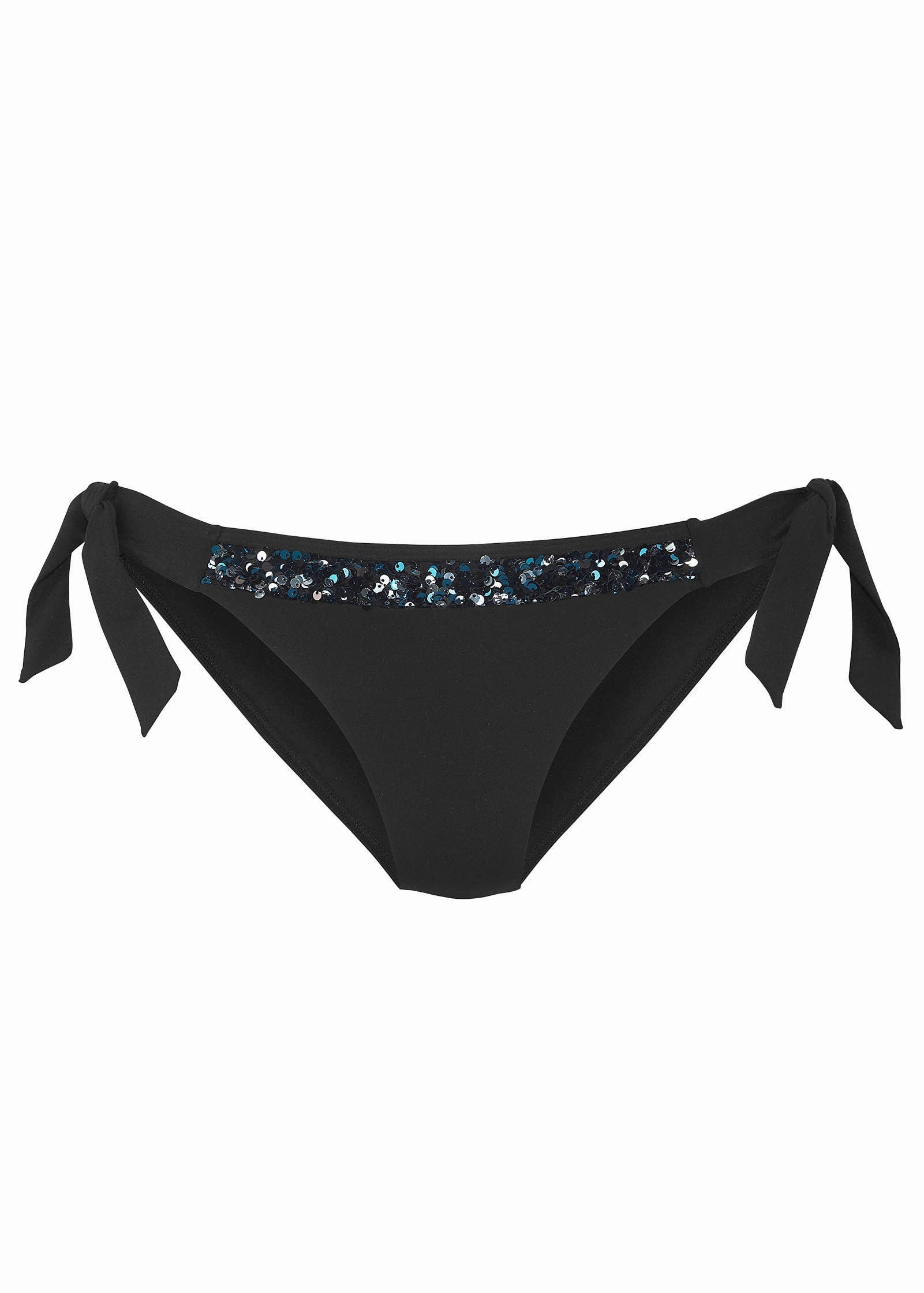 Sequin Tie Side Moderate Bottom - Black