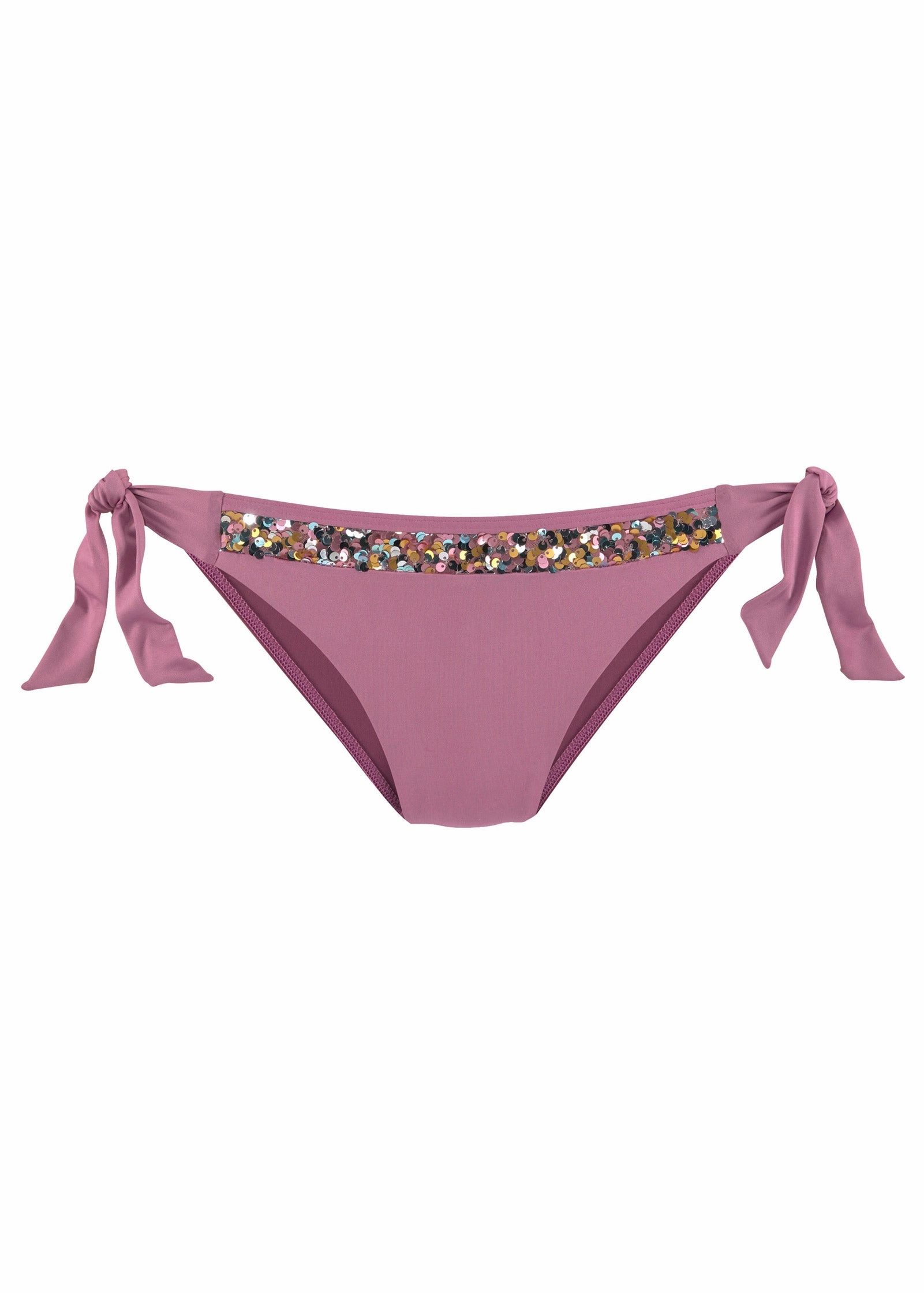 Sequin Tie Side Moderate Bottom - Pink Multi