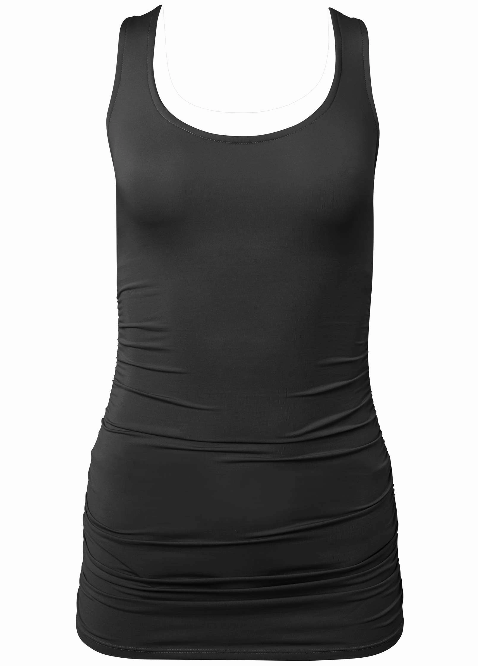 Sexy Gathered Swim Dress - Black Beauty