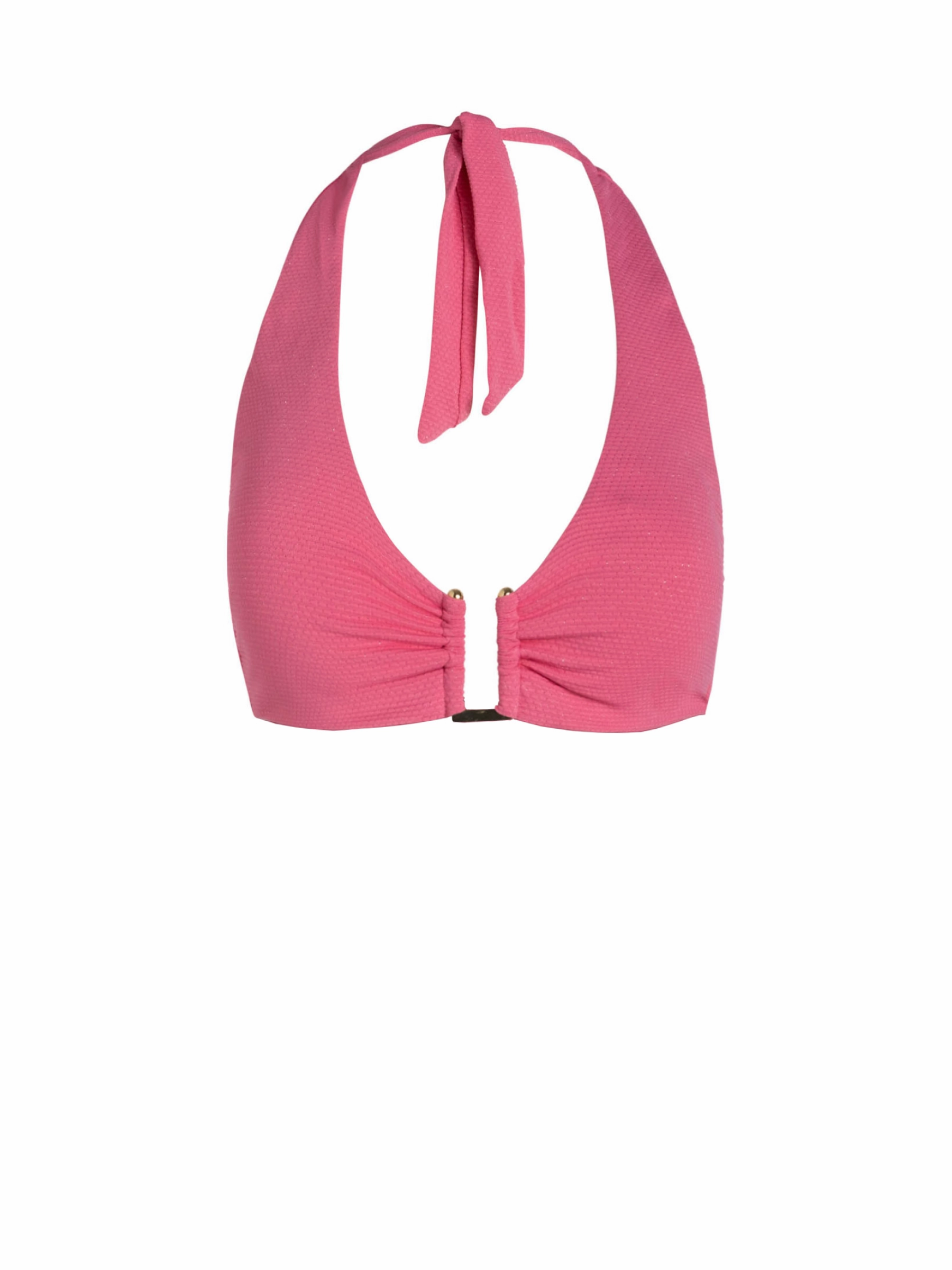 Shana Top In Hibiscus Metallic fashionable beach swimwear, modern womens bikinis