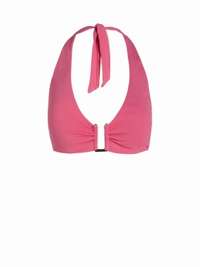Shana Top In Hibiscus Metallic fashionable beach swimwear, modern womens bikinis