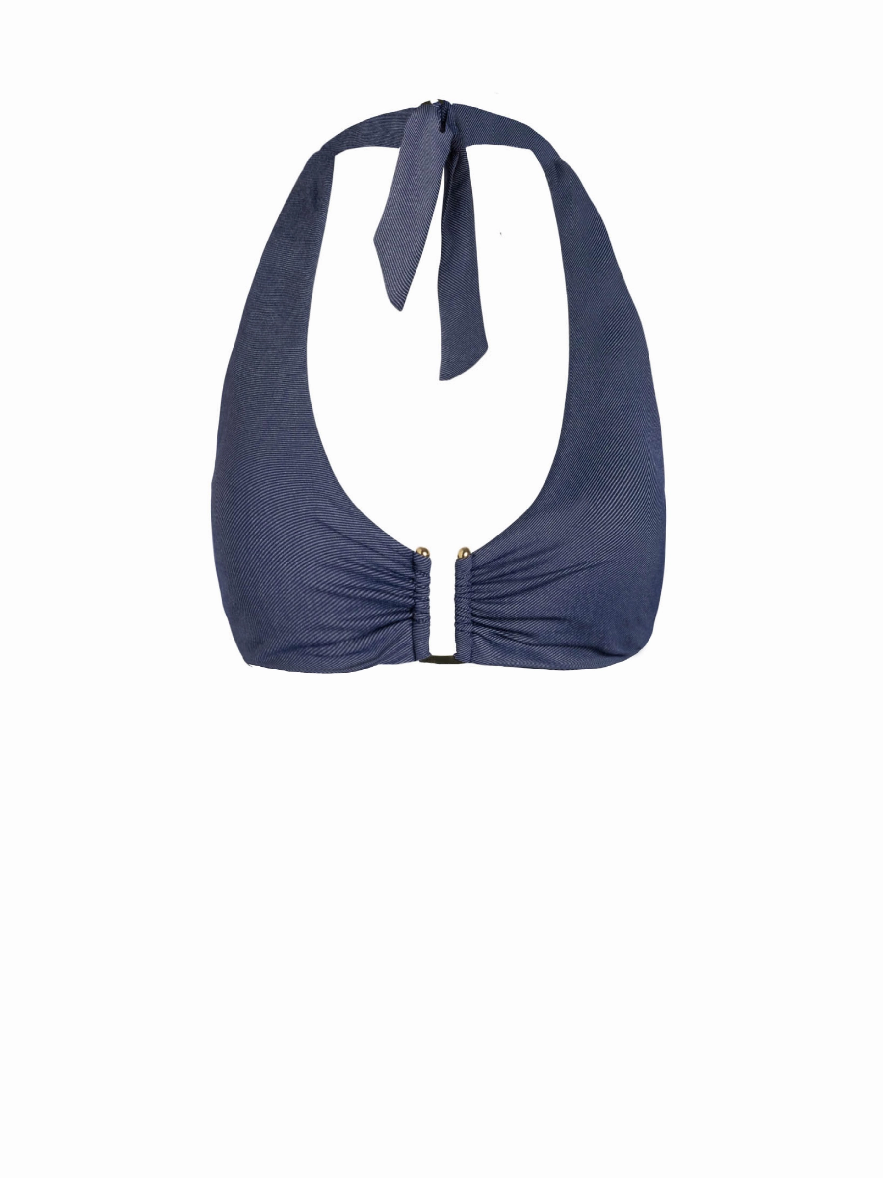 Shana Top In Indigo Twill fashionable beach swimwear, modern womens bikinis
