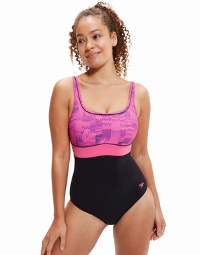 Shaping Contour Eclipse Printed Swimsuit - Black/Pink speedo mens swimwear, speedo training swimsuits