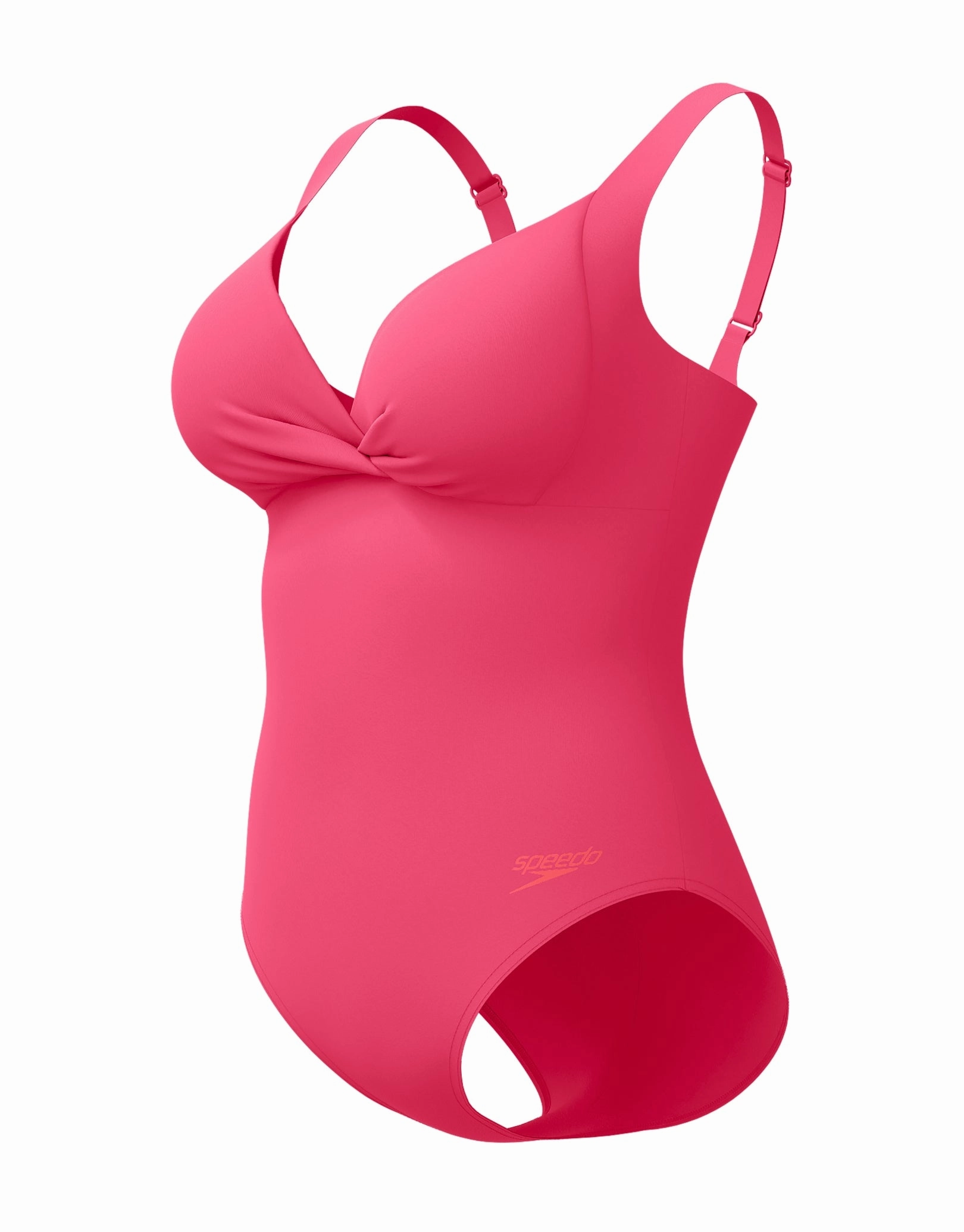 Shaping Cross Knot Swimsuit - Dark Pink