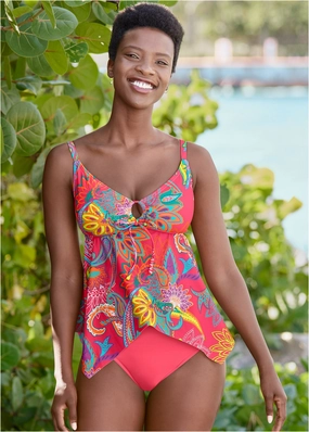 Sharkbite Hem Tankini - Festive Occasion swimwear for all body types, comfortable womens beachwear