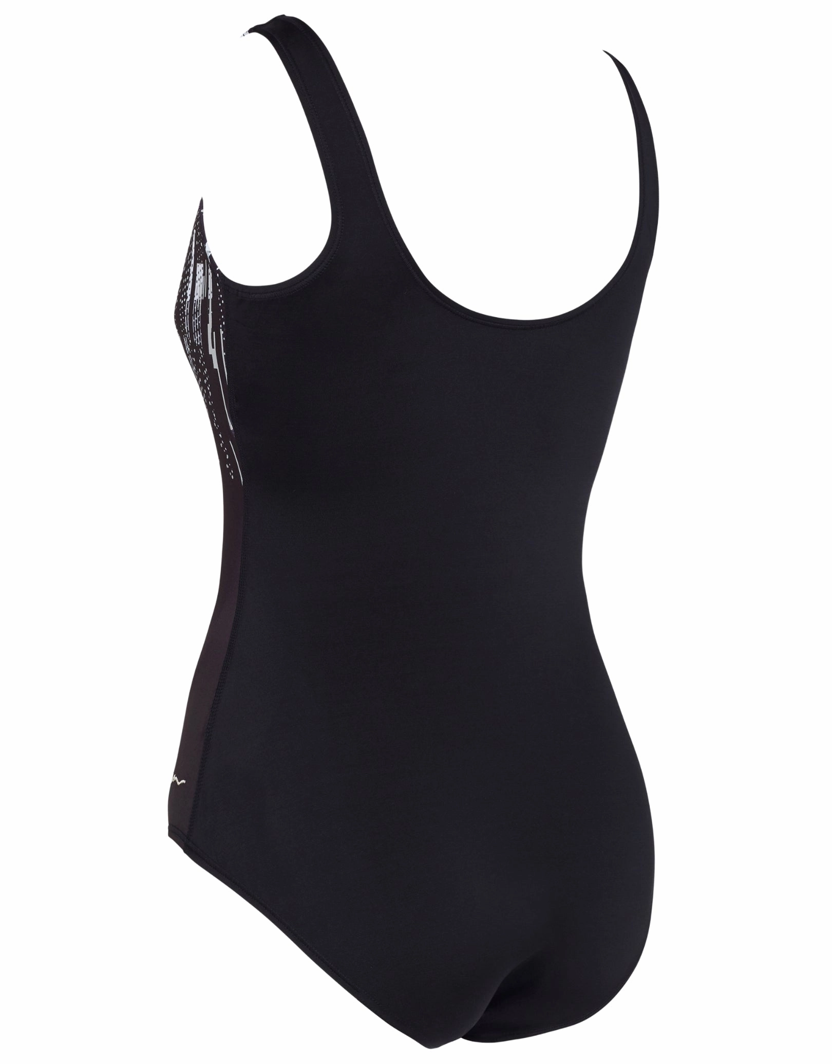 Shimmer Scoopback Swimsuit - Black/White